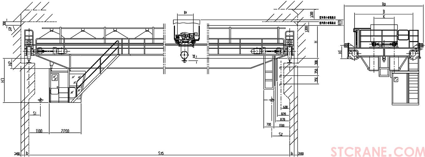 QD型5~50／10吨慢速吊钩桥式起重机(图2)