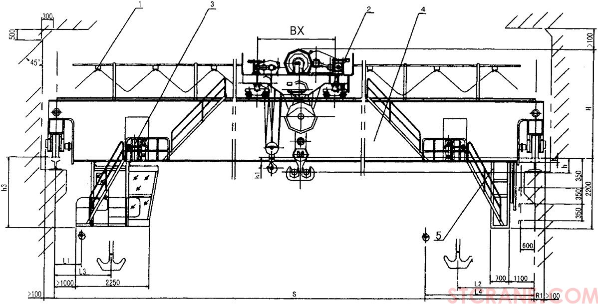 QD型300／40~350／75吨吊钩桥式(图2)