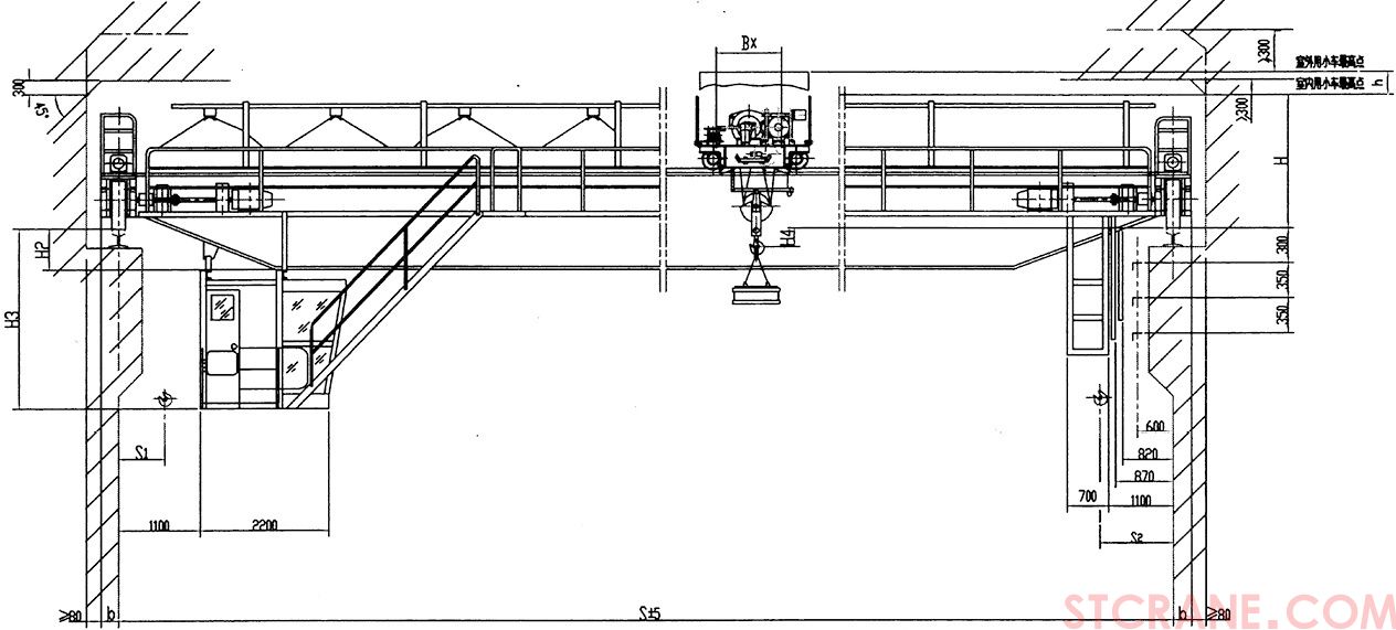 QC型20／5~32／5吨副钩电磁桥式(图1)
