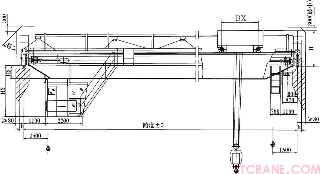 挂梁桥式起重机（垂直主梁方向）(图2)