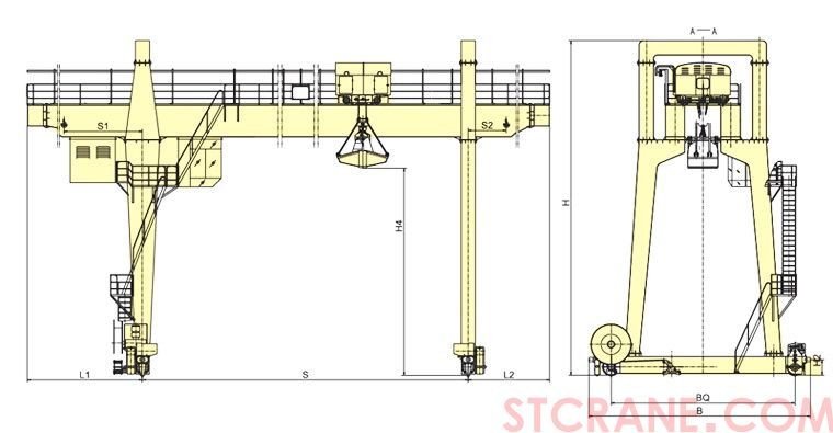 MZ型5~10吨双梁抓斗门式起重机(图1)